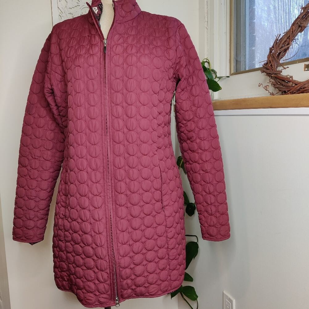 Aventura Quilted Maroon Mock Neck Insulated Zip Up Jacket Size XL
